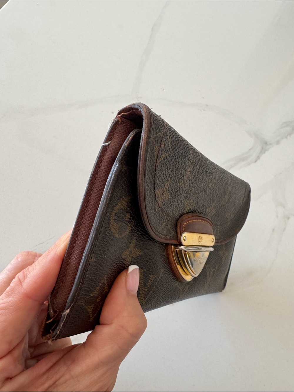 Louis Vuitton Brown Monogram Clasp Wallet with Gold Hardware - Picture 15 of 15